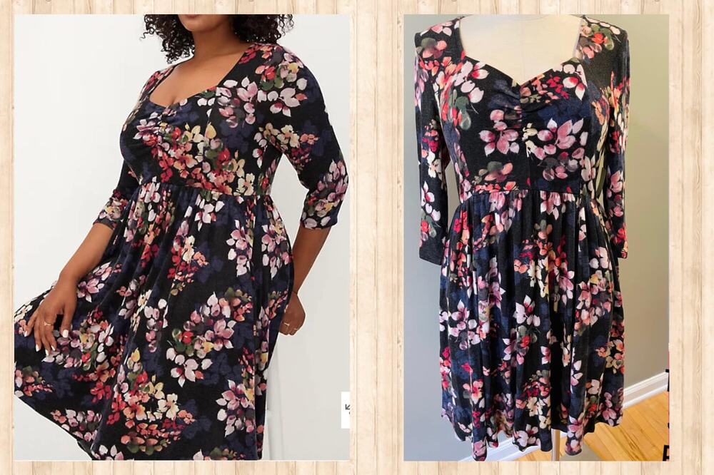 Torrid 2 (2X 18/20) Floral Sweetheart Super Soft Plush Skater‎ Dress w/Pockets